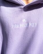 Classic Puff Hoodie in Orchid logo closeup 510x637 (1)