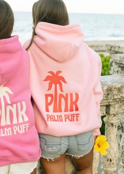 Classic Puff Hoodie in Pink Back Full View 510x714