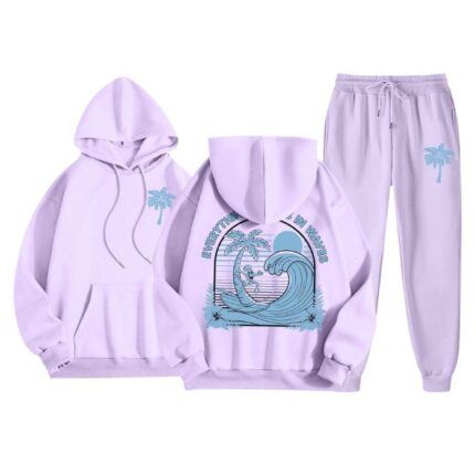 Everything Comes In Waves Purple Tracksuit