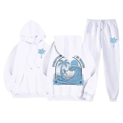 Everything Comes In Waves White Tracksuit