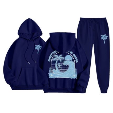 Everythings Comes In Waves Navy Blue Tracksuit