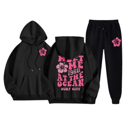 Meet Me At The Ocean 1968 Black Tracksuit